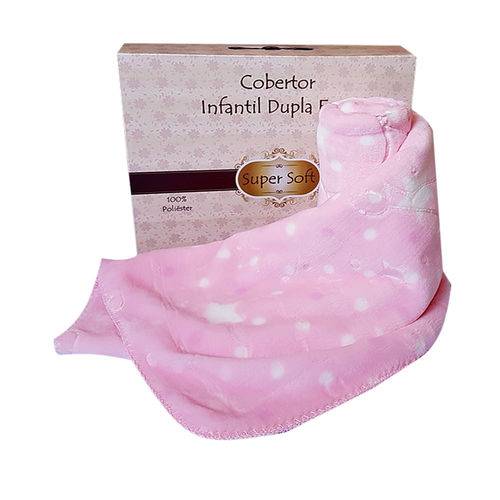 Cobertor Baby Menina Super Soft em Relevo Estampado 110cmx140cm