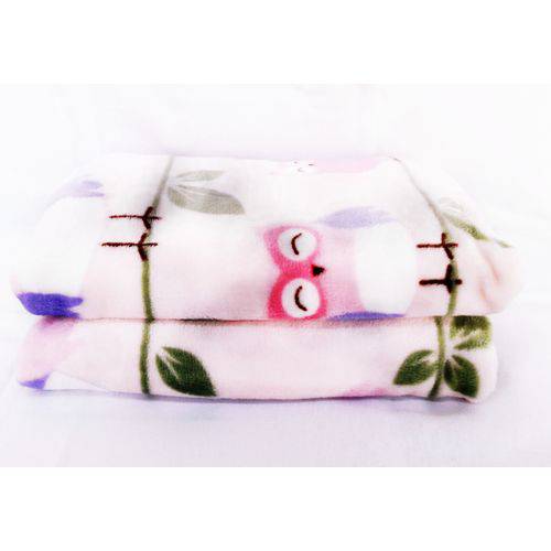 Cobertor Bebê Flannel Estampado Baby Etruria Rosa