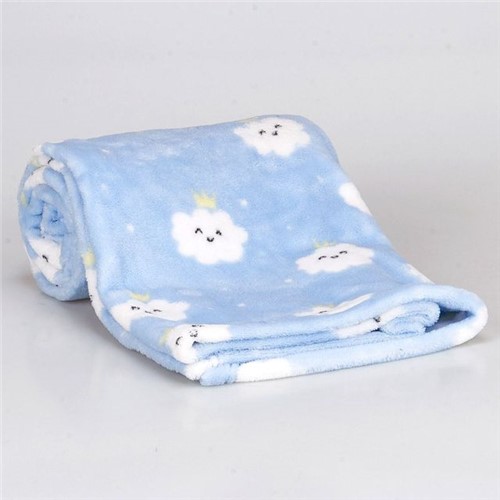 Cobertor Bebê Microfibra 90x100cm Yoyo Baby Nuvens Azul Nuvens Azul