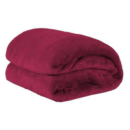 Cobertor Solteiro Manta de Microfilbra 01 Peça (toque Aveludado) - Cereja