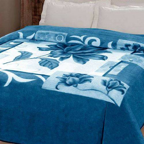 Cobertor Casal Kyor Malbec Azul 1,80x2,20m Jolitex Bom Preço