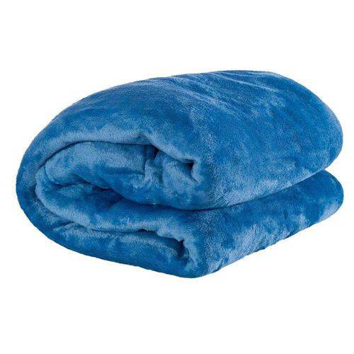 Cobertor Solteiro Manta de Microfilbra 01 Peça (toque Aveludado) - Azul