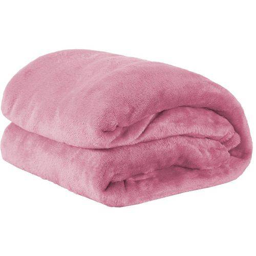 Cobertor Casal Queen Manta de Microfilha 01 Peça (toque Aveludado) - Rosê
