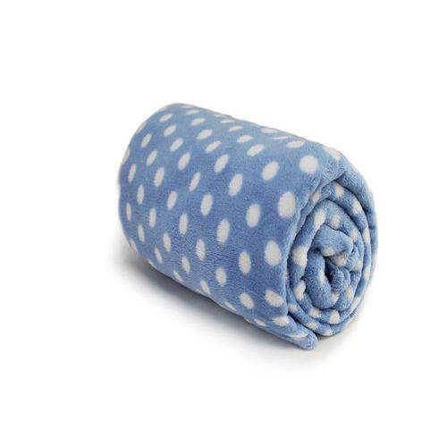 Cobertor de Microfibra Baby Camesa 90cm X 1,10m Poá Azul