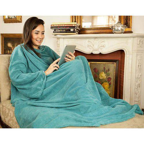 Cobertor de Tv com Mangas Solteiro - Loani Verde