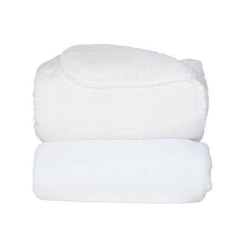 Cobertor Donna Bebê 110x90 Cm Branco Microfibra Plush com Sherpa