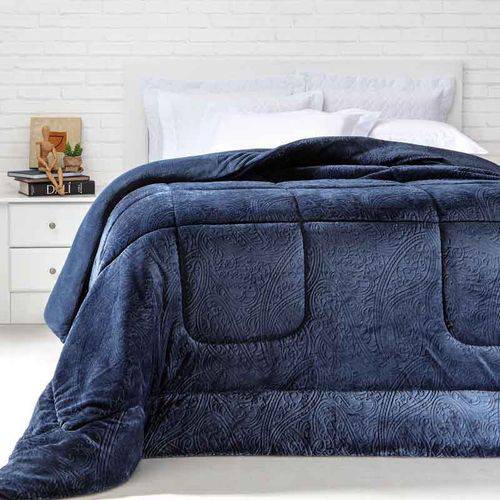 Cobertor Dupla Face Extramacio Casal Duo Blanket Azul Marine 100% Poliéster Kacyumara