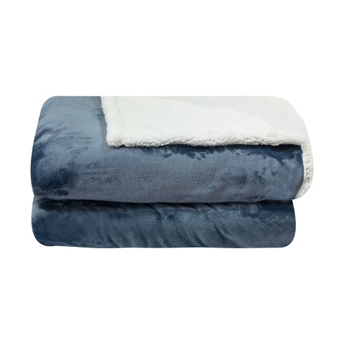Cobertor Dupla Face Sultan Azul I Liso - 2,00 X 2,30m 100% Poliéster - Realce Premium