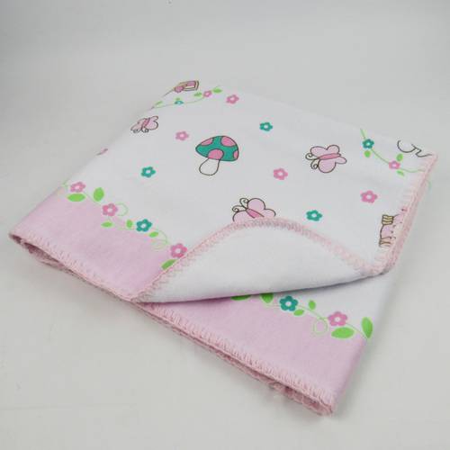 Cobertor Feminino Antiálergico Branco e Rosa Estampado Floresta
