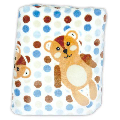 Cobertor Infantil Baby Flannel Urso Kalu Azu/Marrom