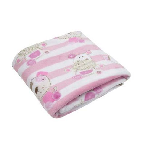 Cobertor Infantil Camesa -Flannel Bichinhos Rosa