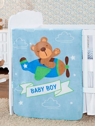 Cobertor Infantil para Bebê - Azul