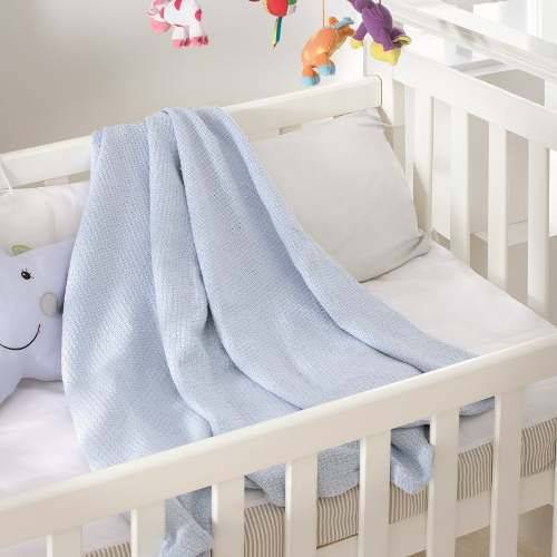 Cobertor Jolitex Infantil Bebê 100% Algodão 1,00x1,40 Azul