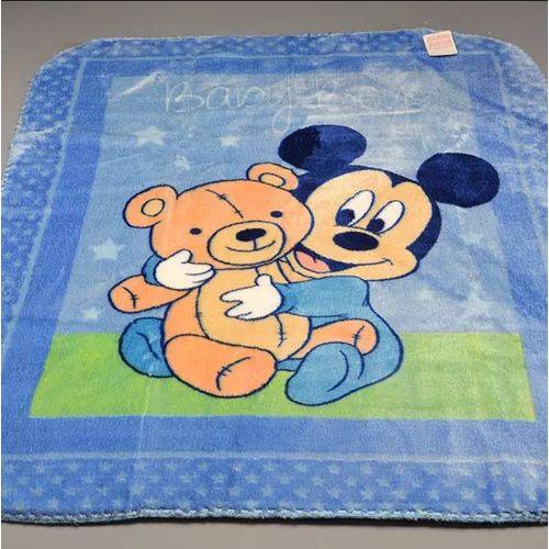 Cobertor Jolitex Ternille Disneybaby Raschel Mickey Baby Boy
