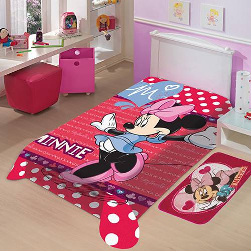 Cobertor Juvenil Disney Minnie Jolitex Ternille Vermelho