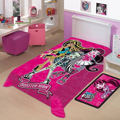 Cobertor Juvenil Mattel Monster High Jolitex Ternille Rosa