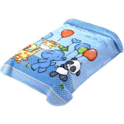 Cobertor Le Petit Raschel Est 80x110 Panda e Friends Az