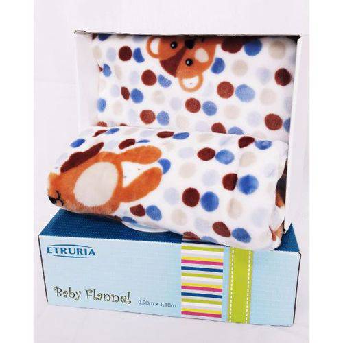 Cobertor Manta Bebê Baby Flannel Estampado Etruria 1,10x0,90m