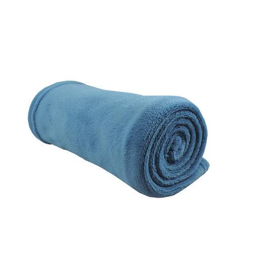 Cobertor Manta Bebe Infantil Microfibra Azul 80cm X 115cm
