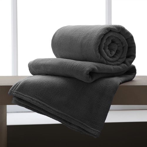Cobertor / Manta de Microfibra Solteiro 210 G/m² - Andreza Chumbo