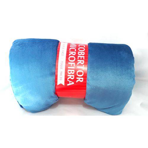 Cobertor Manta Microfibra Casal Queen Azul - Le