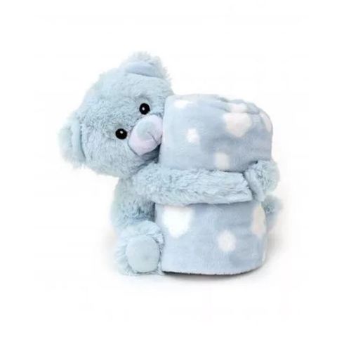 Cobertor Mantinha Bebe Loani -Bichinho de Pelucia Ursinho Azul
