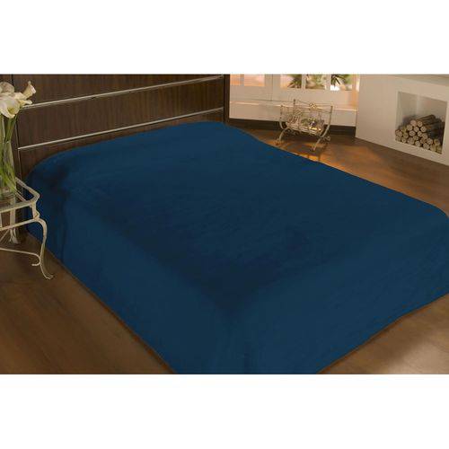 Cobertor Microfibra Liso Queen 2,40x2,20m Azul Marinho - Camesa