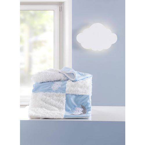 Cobertor para Bebê Bordado Yupi Lua Azul - Corttex