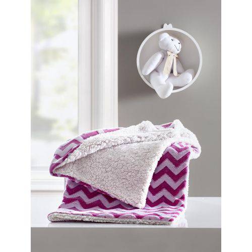 Cobertor para Bebê Dupla Face Dom Kin Pink - Corttex