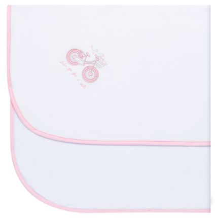 Cobertor para Bebe Forrado em Microsoft Pink Bicycle - Classic For Baby