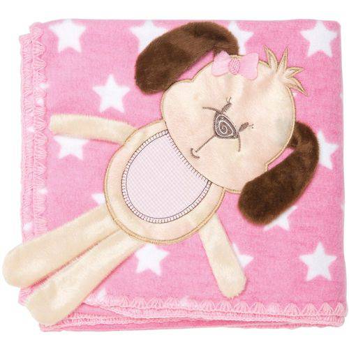 Cobertor para Bebes Baby Joy Cachorrinha Estrela Rosa