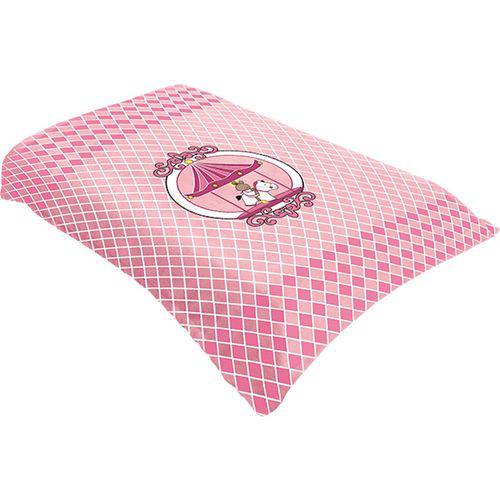 Cobertor para Berço Colibri Acalanto Estampado - Hipoalergênico - 90 X 110 Cm - Carrossel Rosa
