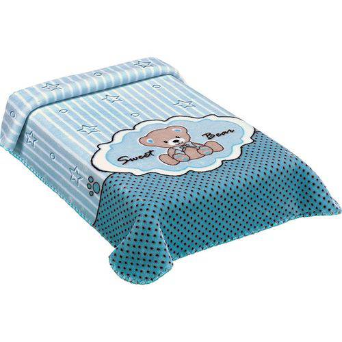 Cobertor para Berço Colibri Exclusive Estampado - Hipoalergênico - 80 X 110 Cm - Sweet Azul