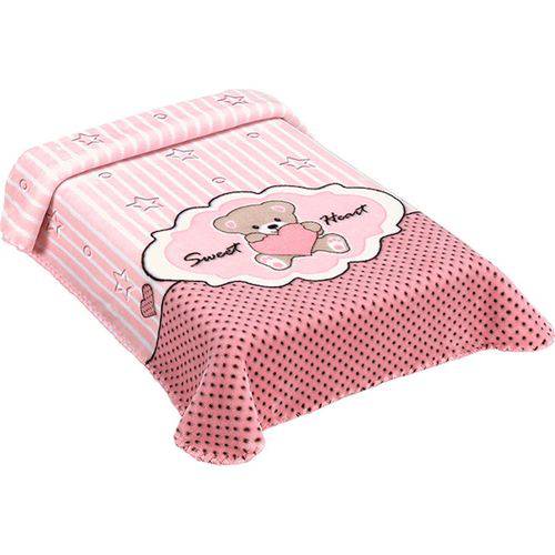 Cobertor para Berço Colibri Exclusive Estampado - Hipoalergênico - 80 X 110 Cm - Sweet Rosa