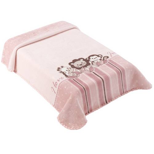 Cobertor para Berço Le Petit Jungle Rosa - Colibri Único Único