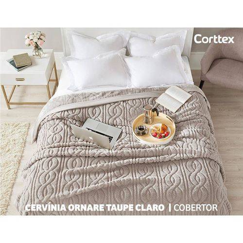 Cobertor Queen Cervinia Home Desgn Ornare Taupe Claro - Corttex