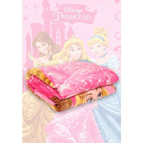 Cobertor Solteiro Jolitex Raschel Princesas Rosa