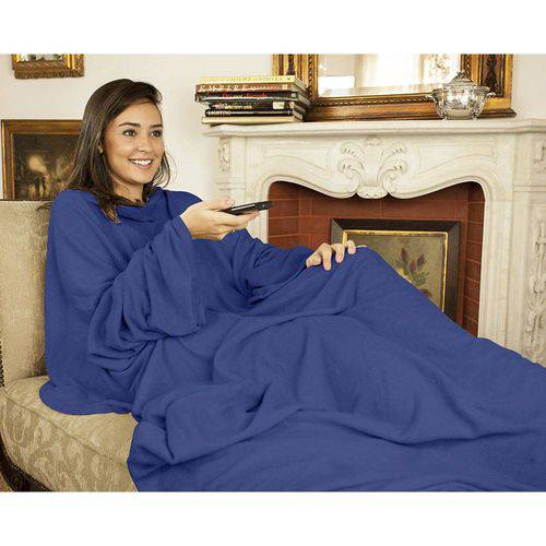Cobertor Tv com Mangas Azul
