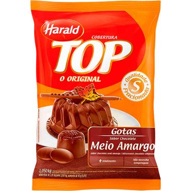 Cobertura Chocolate Harald Top Gotas Meio Amargo 1,050Kg