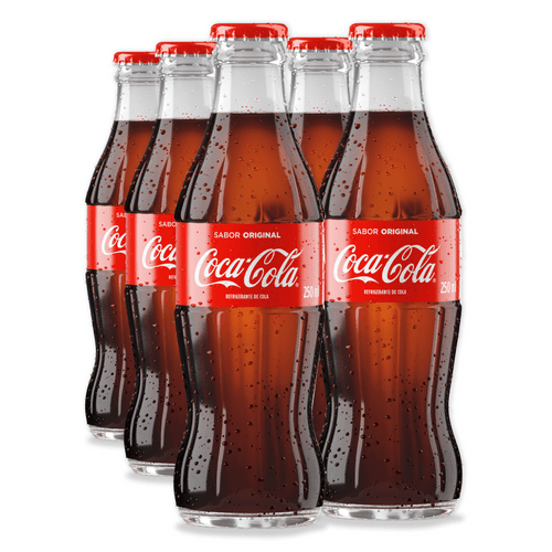 Coca-Cola Perfeita Sabor Original - Vidro 250ml (pack 6 Unidades) Combo com 6 Garrafas 250 ML