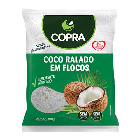 Coco em Flocos Levemente Adoçado 100g - Copra