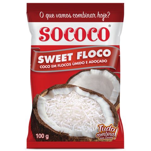 Coco em Flocos Úmido e Adoçado Sweet Floco 100g - Sococo
