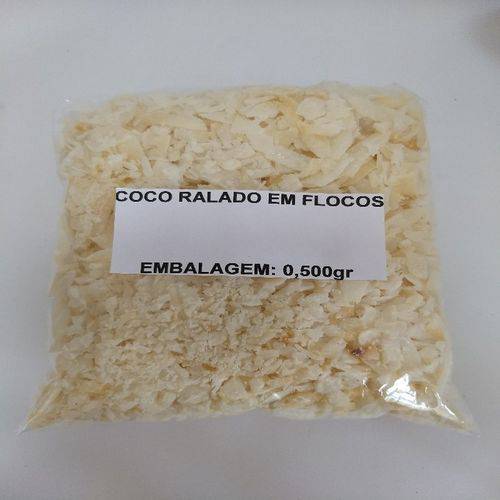 Coco Ralado em Flocos - Embalagem 0,500gr