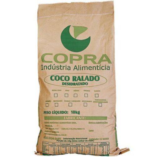 Coco Ralado Fino Padrão 10kg Copra