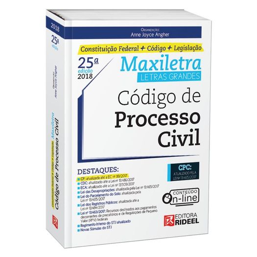 Codigo de Processo Civil - Maxiletra - Rideel - 25 Ed