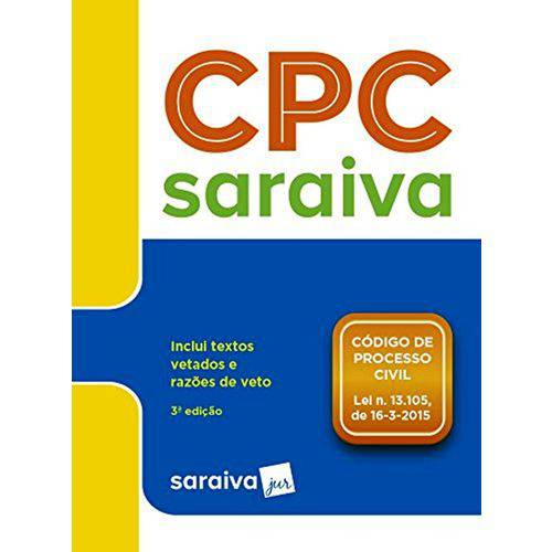 Código de Processo Civil Saraiva - 3ª Edição (2018)