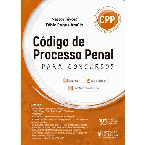 Código de Processo Penal para Concursos (cpp) - 10ª Edição (2019)