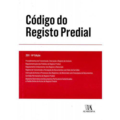 Codigo do Registo Predial - Tl - 9789724044002