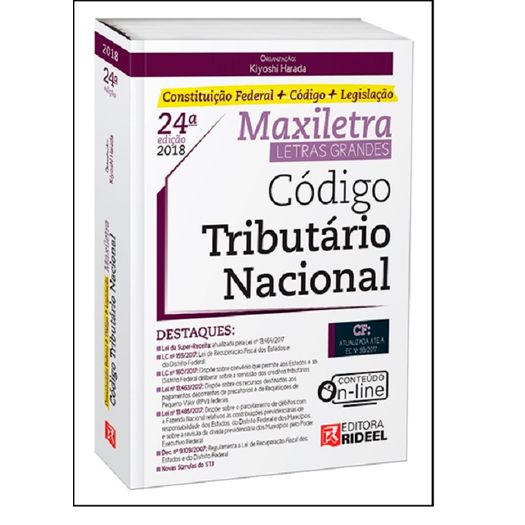 Codigo Tributario Nacional - Maxiletra - Rideel - 24 Ed