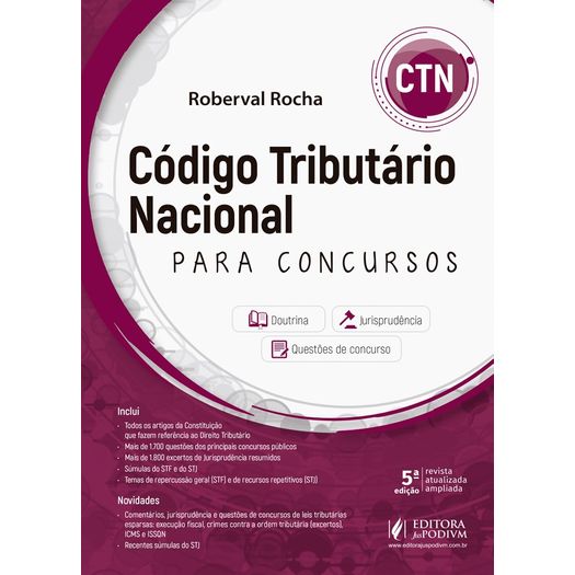 Codigo Tributario Nacional para Concursos Ctn - Juspodivm
